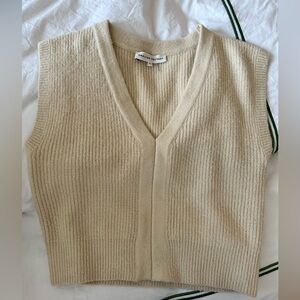 ENGLISH FACTORY Cream Sweater Vest Size S